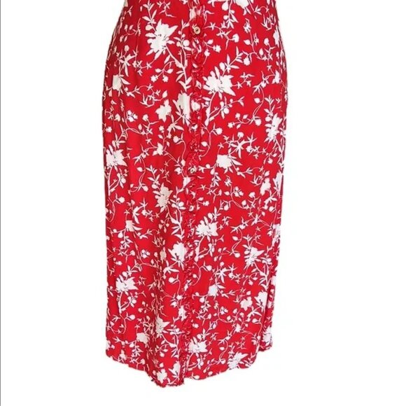 Aritzia Wilfred Lealia Midi Dress, Goji Berry & White Floral, Size 4 - Picture 9 of 13